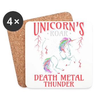 Goth Rock Satan Einhorn Festivals Death Metal - Untersetzer (4er-Set) - Weiß - Vorne