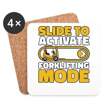 Slide To Activate Forklifting Mode Forklift - Coasters (set of 4) - white - Front