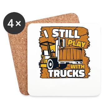 I Still Play With Trucks Forklift Driver - Coasters (set of 4) - white - Front