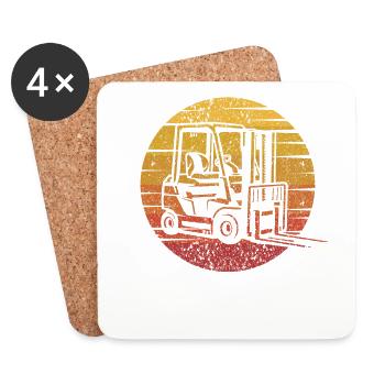 Retro All-terrain forklift Telehandler Forklift - Coasters (set of 4) - white - Front