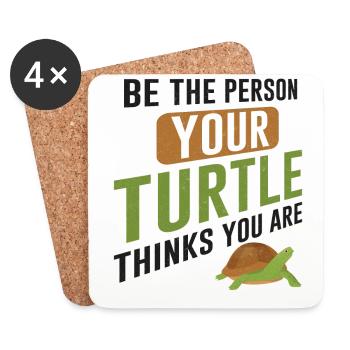 Sea Turtle Tortoise Be The Person - Untersetzer (4er-Set) - Weiß - Vorne