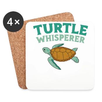 Sea Turtle Tortoise Turtle - Untersetzer (4er-Set) - Weiß - Vorne