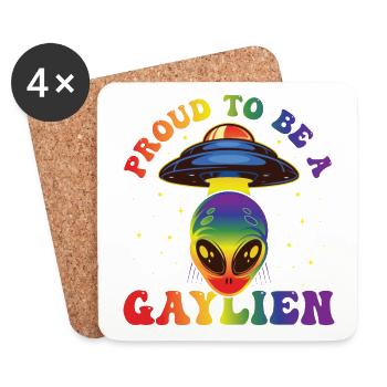 Gender Lesben, Schwule, Trans, Queer Regenbogen - Untersetzer (4er-Set) - Weiß - Vorne
