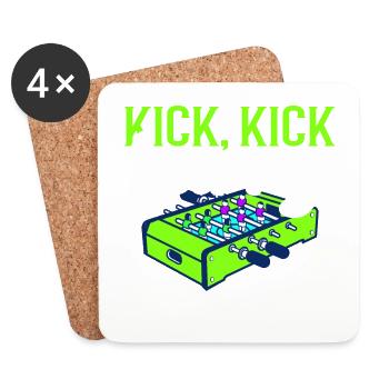 Foosball Gift Fans Wuzler Foosball - Coasters (set of 4) - white - Front