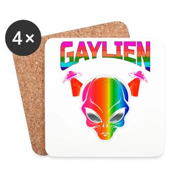 Gender Lesbian, Gay, Trans, Queer Rainbow - Coasters (set of 4) - white - Front