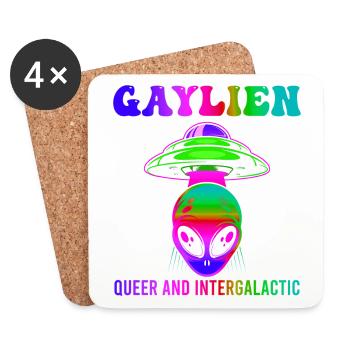 Gender Lesbian, Gay, Trans, Queer Rainbow - Coasters (set of 4) - white - Front
