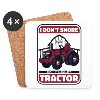 I Don't Snore I Dream I'm A Tractor Organic Farmer - Coasters (set of 4) - white - Front