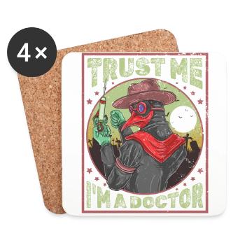 Horror Plague Doctor Film Festival Halloween Zombie - Coasters (set of 4) - white - Front
