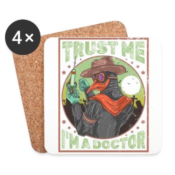 Horror Plague Doctor Film Festival Halloween Zombie - Coasters (set of 4) - white - Front