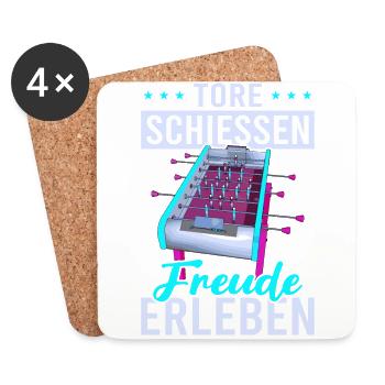 Tischfussball Geschenk Fans Wuzler Tischfussball - Untersetzer (4er-Set) - Weiß - Vorne