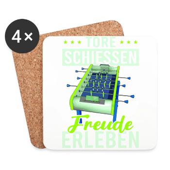 Tischfussball Geschenk Fans Wuzler Tischfussball - Untersetzer (4er-Set) - Weiß - Vorne