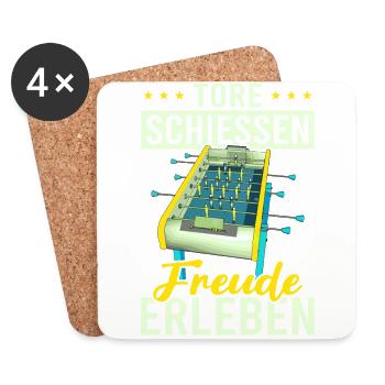 Tischfussball Geschenk Fans Wuzler Tischfussball - Untersetzer (4er-Set) - Weiß - Vorne