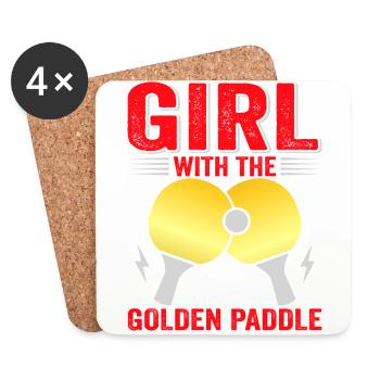Tenue de Joueur Fille Femmes Dames! Ping-pong - Dessous de verre (lot de 4) - blanc - Devant