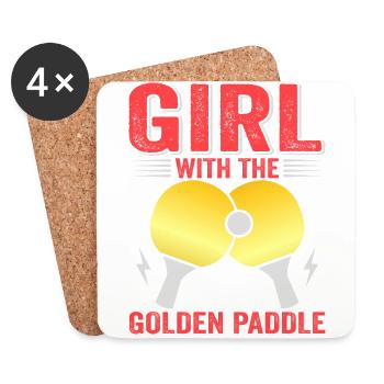 Tenue de Joueur Fille Femmes Dames! Ping-pong - Dessous de verre (lot de 4) - blanc - Devant