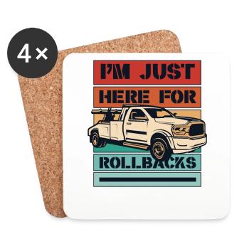 I'm Just Here For Rollbacks Abschleppfahrzeug - Untersetzer (4er-Set) - Weiß - Vorne