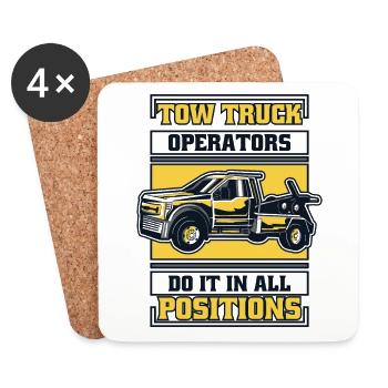 Do It In All Positions Abschlepper Fahrer - Untersetzer (4er-Set) - Weiß - Vorne