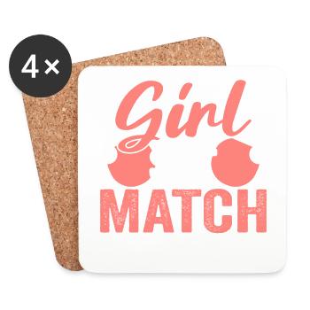 Tenue de Joueur Fille Femmes Dames! Ping-pong - Dessous de verre (lot de 4) - blanc - Devant