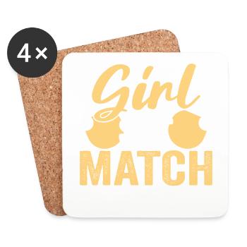 Tenue de Joueur Fille Femmes Dames! Ping-pong - Dessous de verre (lot de 4) - blanc - Devant
