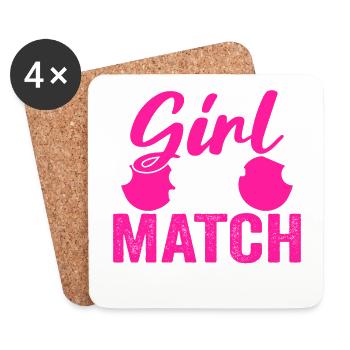 Tenue de Joueur Fille Femmes Dames! Ping-pong - Dessous de verre (lot de 4) - blanc - Devant
