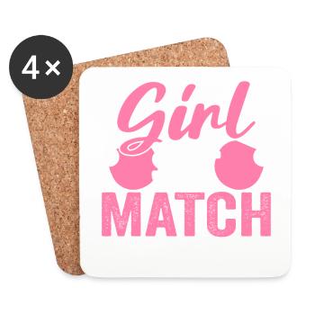 Tenue de Joueur Fille Femmes Dames! Ping-pong - Dessous de verre (lot de 4) - blanc - Devant