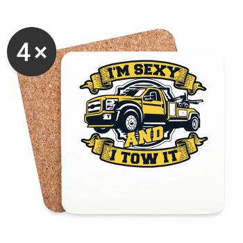 I'm Sexy And I Tow It Abschleppdienst Fahrer - Untersetzer (4er-Set) - Weiß - Vorne