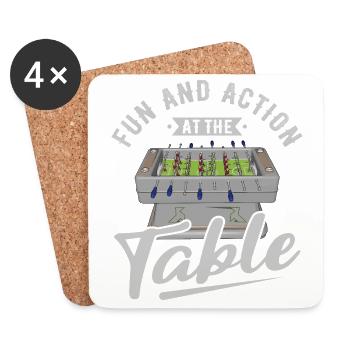 Foosball Gift Fans Wuzler Foosball - Coasters (set of 4) - white - Front