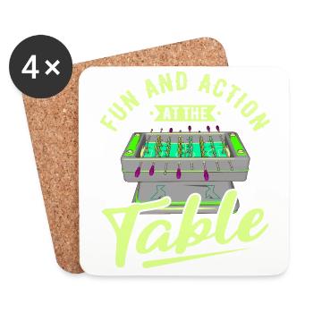 Foosball Gift Fans Wuzler Foosball - Coasters (set of 4) - white - Front