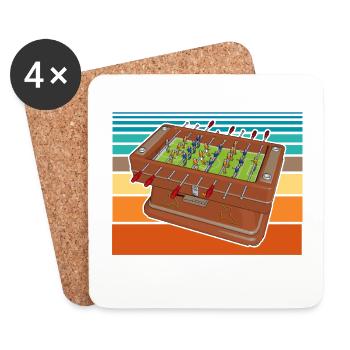 Tischfussball Geschenk Fans Wuzler Tischfussball - Untersetzer (4er-Set) - Weiß - Vorne