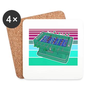 Tischfussball Geschenk Fans Wuzler Tischfussball - Untersetzer (4er-Set) - Weiß - Vorne