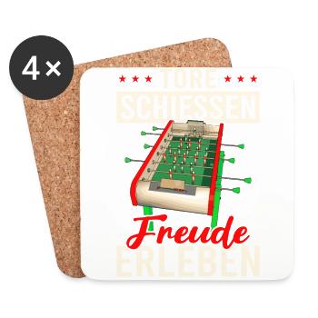 Tischfussball Geschenk Fans Wuzler Tischfussball - Untersetzer (4er-Set) - Weiß - Vorne