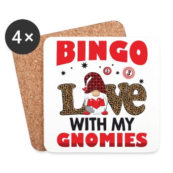 Bingo Amour avec mes Gnomies Lion Bingo - Dessous de verre (lot de 4) - blanc - Devant