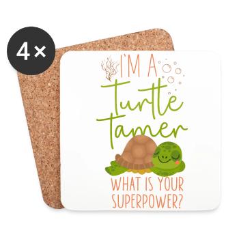 Sea Turtle Tortoise I'm A Turtle - Coasters (set of 4) - white - Front