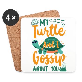 Sea Turtle Tortoise My Turtle And - Coasters (set of 4) - white - Front