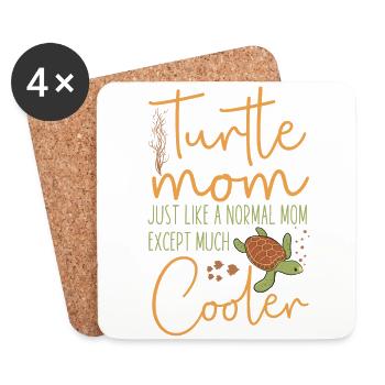 Sea Turtle Tortoise Mom Turtle Mom - Untersetzer (4er-Set) - Weiß - Vorne