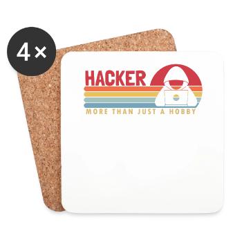 Hacker plus qu’un passe-temps d’ingénierie sociale - Dessous de verre (lot de 4) - blanc - Devant