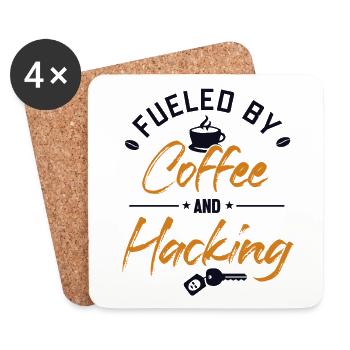 Fueled by Coffee and Hacking Phishing Sniffer - Coasters (set of 4) - white - Front
