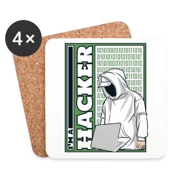 Je suis un hacker Ingénierie sociale Phishing Sniffer - Dessous de verre (lot de 4) - blanc - Devant