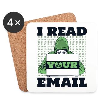 Je lis votre e-mail Sniffer Social Engineering - Dessous de verre (lot de 4) - blanc - Devant