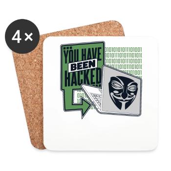 Vous avez été piraté Phishing Sniffer Grey Hat - Dessous de verre (lot de 4) - blanc - Devant