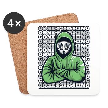 Gone Phishing Sniffer Social Engineering Phishing - Dessous de verre (lot de 4) - blanc - Devant