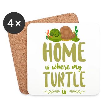 La maison des tortues de mer est l’endroit où - Dessous de verre (lot de 4) - blanc - Devant