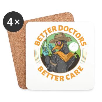 Horror Plague Doctor Film Festival Halloween Zombie - Coasters (set of 4) - white - Front