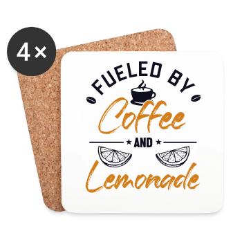 Fueled by Coffee and Lemonade Limonade - Coasters (set of 4) - white - Front