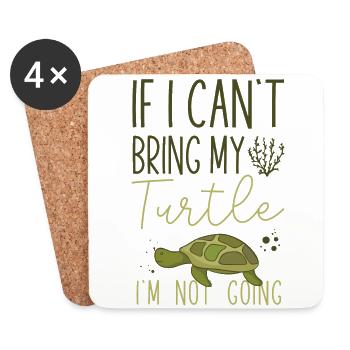Sea Turtle Tortoise If I Can't - Coasters (set of 4) - white - Front