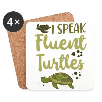 Sea Turtle Tortoise I Speak Fluent - Untersetzer (4er-Set) - Weiß - Vorne