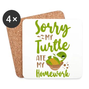 Sea Turtle Tortoise Sorry My - Untersetzer (4er-Set) - Weiß - Vorne