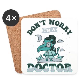 Horror Plague Doctor Film Festival Halloween Zombie - Coasters (set of 4) - white - Front