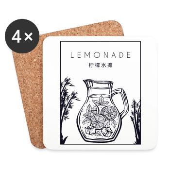 Lemonade Chinese Hanzi Lemonade Lemonade - Coasters (set of 4) - white - Front