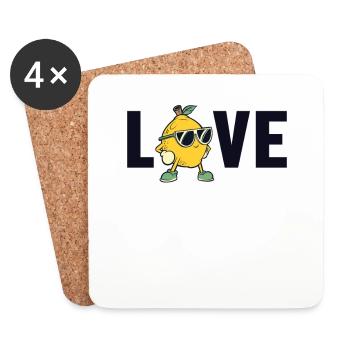 Lemonade Love Lemonade Seller Lemonade - Coasters (set of 4) - white - Front