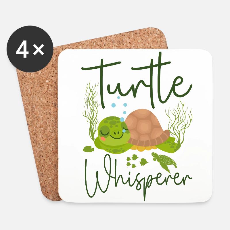 Sea Turtle Tortoise Turtle - Untersetzer (4er-Set) - Weiß